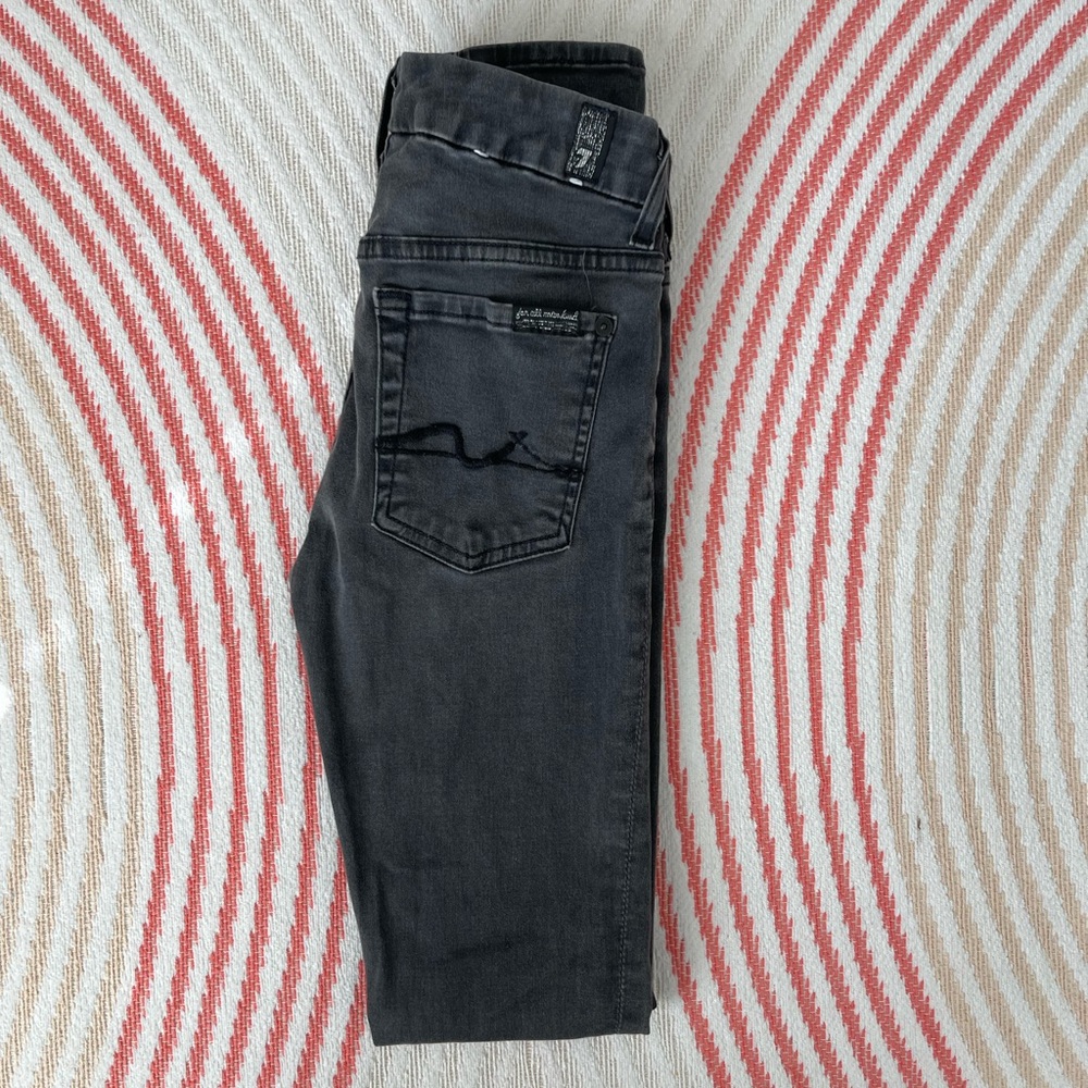 Designer Jeans, Skinny, Size 25, Grey, 7 For All Mankind